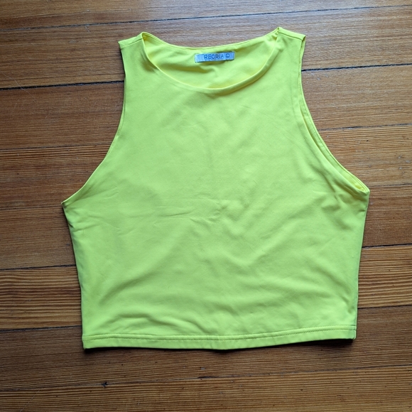 Neon Yellow Crop Top - Picture 2 of 5